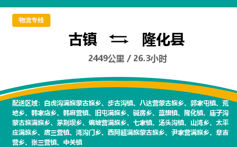 古镇到隆化县物流专线公司|古镇到隆化县专线|回程车运输