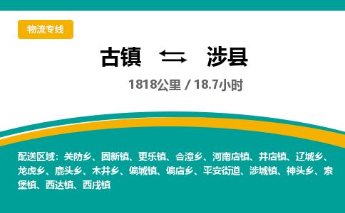 古镇到涉县物流专线公司|古镇到涉县专线|回程车运输