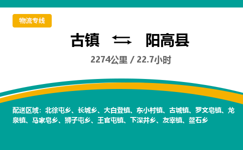 古镇到阳高县物流专线公司|古镇到阳高县专线|回程车运输