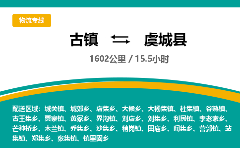 古镇到虞城县物流专线公司|古镇到虞城县专线|回程车运输