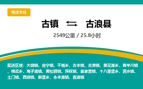 古镇到古浪县物流专线公司|古镇到古浪县专线|回程车运输